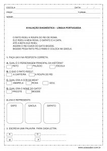 Prova diagnóstica de português - 2º ano