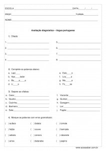 Prova de Português - 5º ano