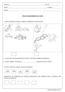 Prova de matemática - 3º ano
