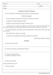 Avaliação de Língua Portuguesa - 5º ano