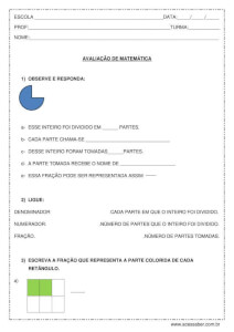 Prova de matemática: Frações e formas geométricas - 4º ano