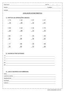 Avaliação de Matemática - 2º ano do E.F.