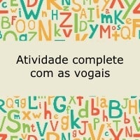 Atividade complete com as vogais