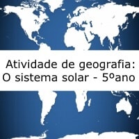 Atividade de geografia: O sistema solar - 5º ano