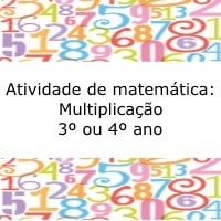 Atividade de matemática: Multiplicação - 3º ou 4º ano
