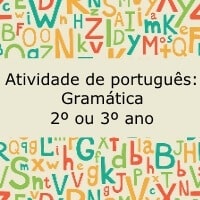 Atividade de português: Gramática - 2º ou 3º ano