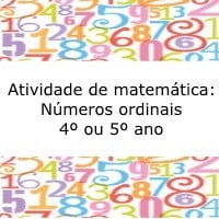 Atividade de matemática: Números ordinais - 4º ou 5º ano