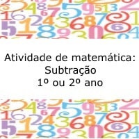 Atividade de matemática: Subtração - 1º ou 2º ano