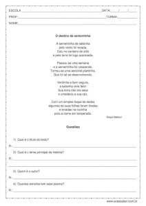 Interpretação de texto: O destino da sementinha - 4º ou 5º ano