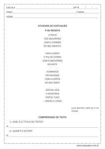 Interpretação de texto - R de receita - 3º ou 4º ano