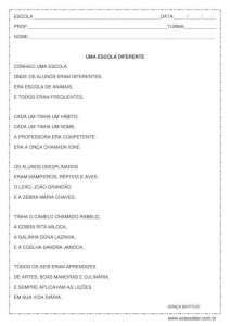 Interpretação de texto: Uma escola diferente - 4º ou 5º ano
