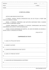 Interpretação de texto: A visita de Juvenal - 2º ou 3º ano