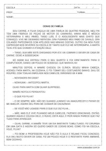 Interpretação de texto: Cenas de família - 4º ou 5º ano