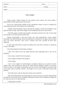 Interpretação de texto: Gota e Gogota - 4º ou 5º ano