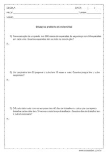 Atividade de matemática: Problemas - 4º ou 5º ano