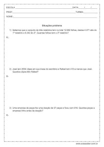 Problemas de matemática - 4º ou 5º ano