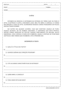 Interpretação de texto: O sítio - 3º ou 4º ano