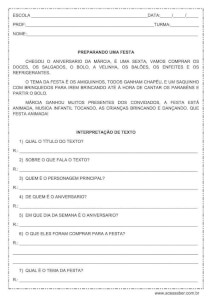 Interpretação de texto: Preparando uma festa - 2º ou 3º ano