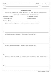 Situações problema de matemática - 3º ou 4º ano