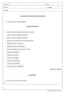 Avaliação de Português - 4º ou 5º ano
