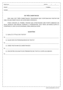 Interpretação de texto: Os três cabritinhos - 3º ou 4º ano