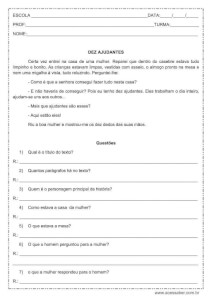 Interpretação de texto: Dez ajudantes - 4º ou 5º ano