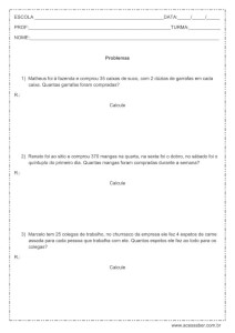 Problemas de matemática - 4º ou 5º ano