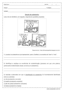 Atividade de português: Substantivos - 2º ano do Ensino Médio
