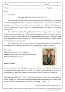 Interpretação de Texto: Gênero resenha de livro - 8º ou 9º ano