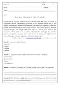 Interpretação de texto: Quais são as frutas nativas do Brasil mais exóticas - 7º ano