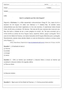 Atividade de português: Discurso direto e indireto - 9º ano