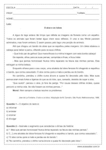 Atividade de português: Substantivos e Adjetivos - 6º ano