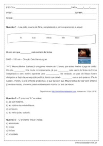 Atividade de português: Pronomes - 6º ano