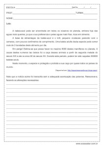 Atividade de português: Acentuação - 6º ano