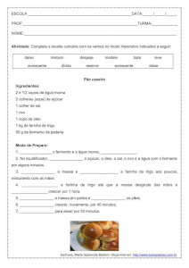 Atividade de português: Verbos no modo imperativo - 7º ano