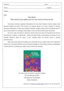 Interpretação de texto: Gira Brasil - 8º ano