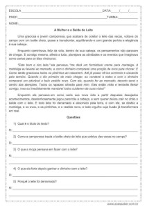 Interpretação de texto: A mulher e o balde de leite - 3º ou 4º ano