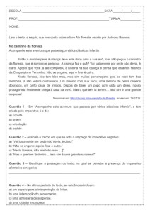Atividade de língua portuguesa: Imperativo afirmativo e negativo - 7º ano
