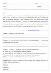 Atividade de língua portuguesa: Advérbio de tempo - 8º ano