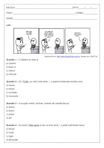Atividade de língua portuguesa: Locução verbal - 6º ano