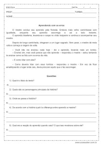 Interpretação de texto: Aprendendo com os erros - 5º ou 6º ano