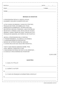 Interpretação de texto: Morada do inventor - 2º ou 3º ano