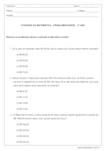 Atividade de matmática - problematizando - 5º ano