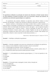 Atividade de língua portuguesa: Travessão duplo - 9º ano