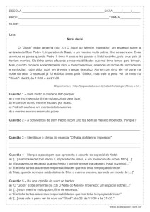 Interpretação de texto: Natal de rei - 7º ano