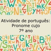 Atividade de português: Pronome cujo - 7º ano