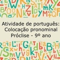 Atividade de português: Colocação pronominal - Próclise - 9º ano