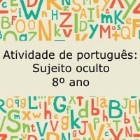 Atividade de português: Sujeito oculto - 8º ano