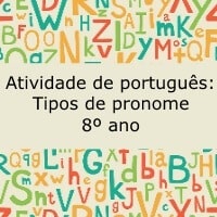 Atividade de português: Tipos de pronomes - 8º ano