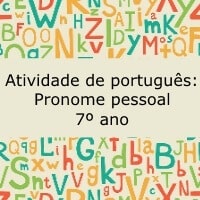 Atividade de português: Pronome pessoal - 7º ano
